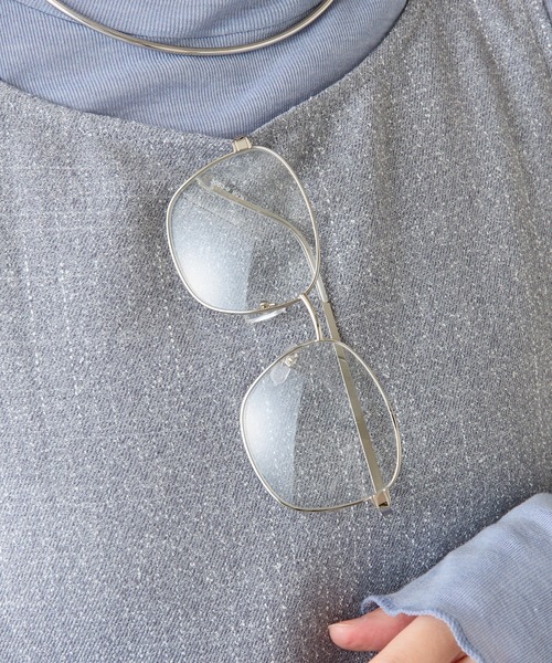 PAPILLONNER（パピヨネ）の「PAPILLONNER/メタルフレームメガネ（メガネ・レディース・シルバー・FREE）」の3枚目の写真