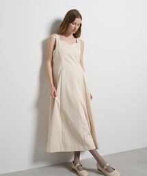 LANVIN en Bleu | マットサテンフレアワンピース(ワンピース)