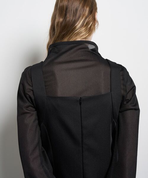 LANVIN en Bleu（ランバンオンブルー）の「マットサテンフレアワンピース（ワンピース・レディース・ブラック/オフホワイト・36/38）」の15枚目の写真