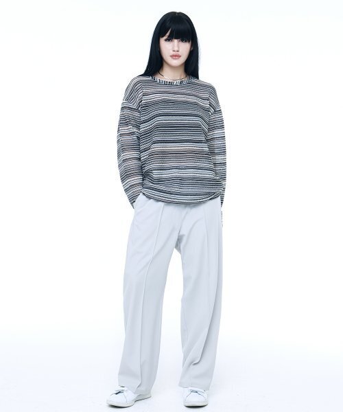 C WEAR BY THE GENIUS（シーウェアバイザジーニアス）の「オーバーサイズシースルークラフトニットプルオーバーブラック（ニット/セーター・レディース・その他・size1/size3）」の5枚目の写真