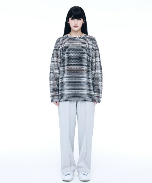 C WEAR BY THE GENIUS（シーウェアバイザジーニアス）の「オーバーサイズシースルークラフトニットプルオーバーブラック（ニット/セーター・レディース・その他・size1/size3）」の6枚目の写真
