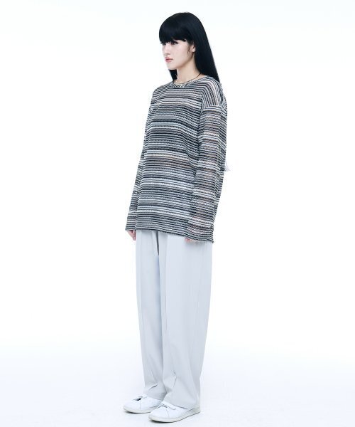 C WEAR BY THE GENIUS（シーウェアバイザジーニアス）の「オーバーサイズシースルークラフトニットプルオーバーブラック（ニット/セーター・レディース・その他・size1/size3）」の7枚目の写真