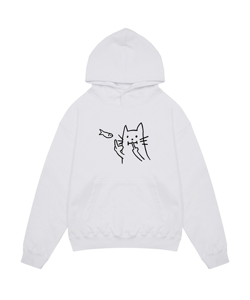 ARIGHTANGLE(アライトアングル)の「CAT FISH HOODIE (2 COLOR)(パーカー・レディース・ホワイト/ブラック・FREE)」の2枚目の写真