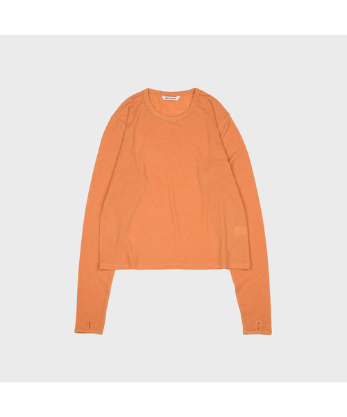 MMOGARDEN(エメモガーデン)の「(w) finger hole l/s tee (3colors)(Tシャツ/カットソー・レディース・オレンジ/モカ/チャコール・FREE)」の1枚目の写真