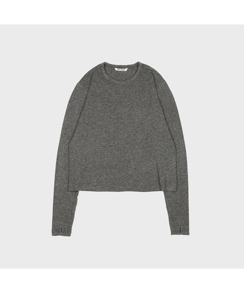 MMOGARDEN(エメモガーデン)の「(w) finger hole l/s tee (3colors)(Tシャツ/カットソー・レディース・オレンジ/モカ/チャコール・FREE)」の2枚目の写真