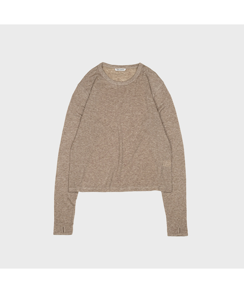 MMOGARDEN(エメモガーデン)の「(w) finger hole l/s tee (3colors)(Tシャツ/カットソー・レディース・オレンジ/モカ/チャコール・FREE)」の3枚目の写真