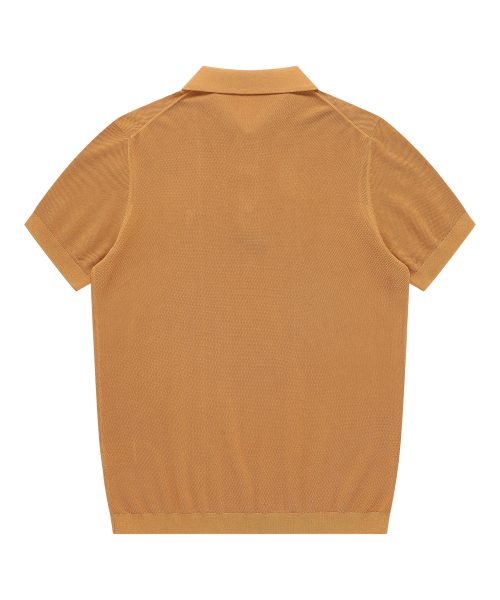 SOLEW(ソル)の「ポロピケ半袖ニット_オーカー(ポロシャツ・メンズ・その他・SMALL/MEDIUM/LARGE)」の5枚目の写真