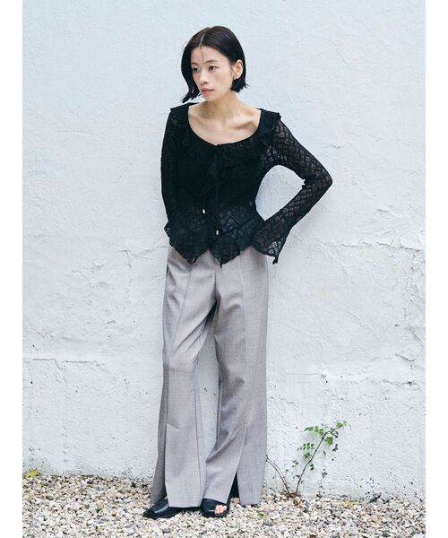 LAGUNAMOON（ラグナムーン）の「センタースリットフレアパンツ（その他パンツ・レディース・グレー/ベージュ・SMALL/MEDIUM）」の12枚目の写真