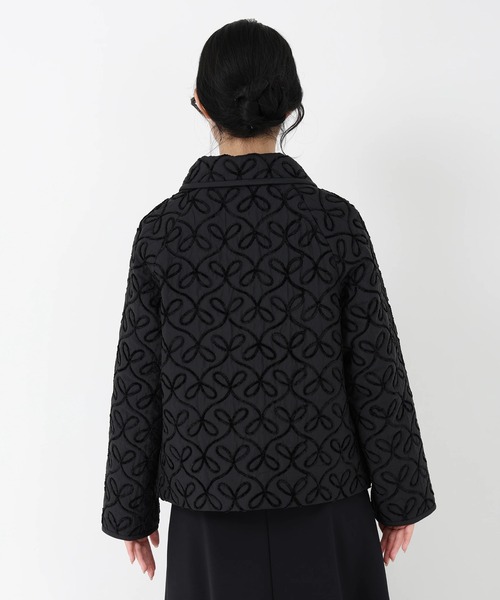 STRAWBERRY-FIELDS(ストロベリーフィールズ)の「リボンエフェクト(テーラードジャケット・レディース・オフホワイト/ブラック・2)」の5枚目の写真