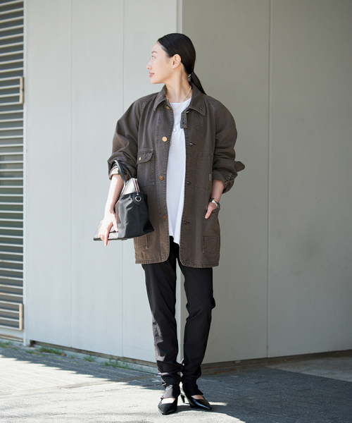 VERMEIL par iena(ヴェルメイユパーイエナ)の「N&W Brown Denim 別注 カバーオール(カバーオール・レディース・ブラウン・LARGE/SMALL)」の2枚目の写真
