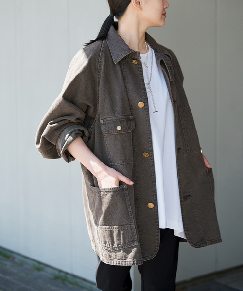 VERMEIL par iena(ヴェルメイユパーイエナ)の「N&W Brown Denim 別注 カバーオール(カバーオール・レディース・ブラウン・LARGE/SMALL)」の4枚目の写真
