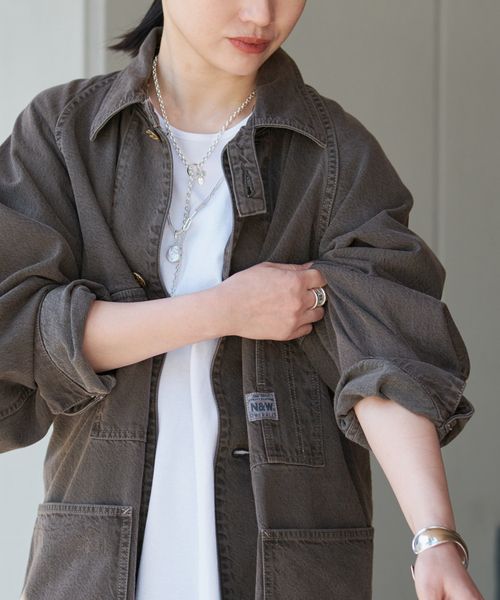 VERMEIL par iena(ヴェルメイユパーイエナ)の「N&W Brown Denim 別注 カバーオール(カバーオール・レディース・ブラウン・LARGE/SMALL)」の6枚目の写真