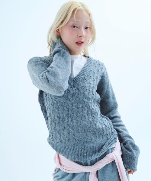 common gull products.(コモンガルプロダクツ)の「風待ちのスパンコールニット(ニット/セーター・レディース・ボルドー/グリーン系/グレー系・SMALL/LARGE/MEDIUM)」の7枚目の写真