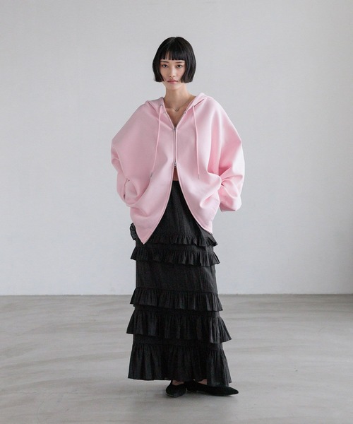 LOWRYS FARM（ローリーズファーム）の「フリルティアードスカード　639582（スカート・レディース・ブラック/アイボリー/グレー/ピンク・FREE）」の9枚目の写真