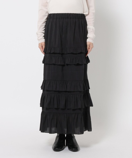 LOWRYS FARM（ローリーズファーム）の「フリルティアードスカード　639582（スカート・レディース・ブラック/アイボリー/グレー/ピンク・FREE）」の16枚目の写真