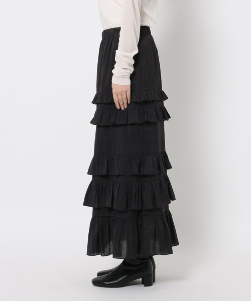 LOWRYS FARM（ローリーズファーム）の「フリルティアードスカード　639582（スカート・レディース・ブラック/アイボリー/グレー/ピンク・FREE）」の17枚目の写真