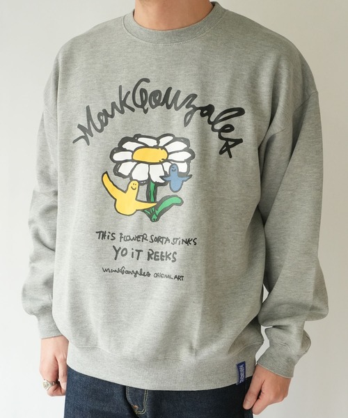 RiNc (リンク)の「【 MARK GONZALES 】 フラワーアート グラフィック クルーネック スウェット(スウェット・メンズ・ホワイト/杢グレー/ブラック・L/XL/M)」の3枚目の写真