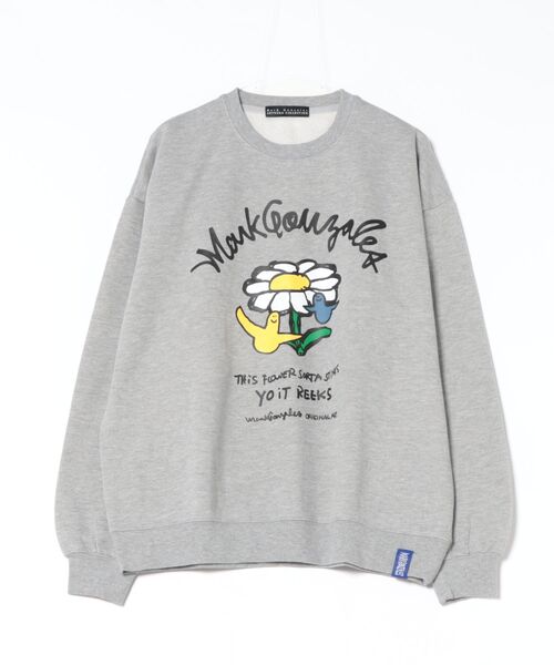 RiNc (リンク)の「【 MARK GONZALES 】 フラワーアート グラフィック クルーネック スウェット(スウェット・メンズ・ホワイト/杢グレー/ブラック・L/XL/M)」の11枚目の写真