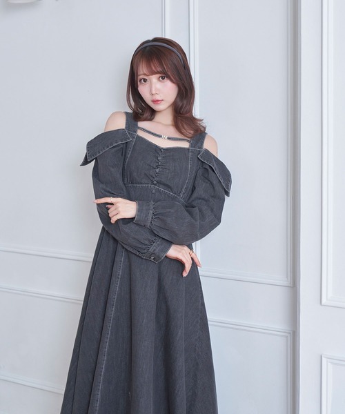 セール】denim flare dress（ワンピース）｜Rose Muse（ロゼミューズ