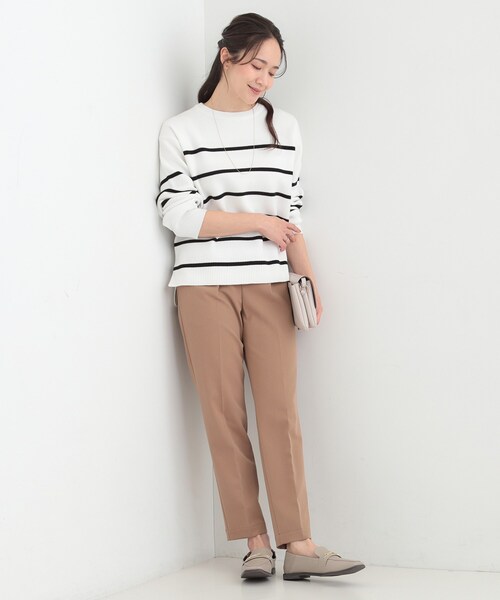 SHOO・LA・RUE（シューラルー）の「【S-LL/洗濯機可/体型カバー】大人世代も取り入れやすい スウェットライクニット（ニット/セーター・レディース・ネイビー/ピンク系/イエロー系その他/ホワイト系5・01/02/03/04）」の7枚目の写真