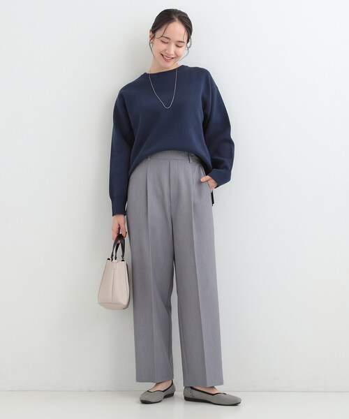 SHOO・LA・RUE（シューラルー）の「【S-LL/洗濯機可/体型カバー】大人世代も取り入れやすい スウェットライクニット（ニット/セーター・レディース・ネイビー/ピンク系/イエロー系その他/ホワイト系5・01/02/03/04）」の11枚目の写真