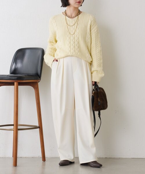 Jena espace merveilleux(ジェナ エスパスメルヴェイユ)の「裾ボタンカーブパンツ(その他パンツ・レディース・イエロー/オフホワイト/グレー・FREE)」の4枚目の写真