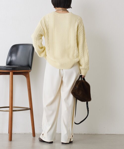 Jena espace merveilleux(ジェナ エスパスメルヴェイユ)の「裾ボタンカーブパンツ(その他パンツ・レディース・イエロー/オフホワイト/グレー・FREE)」の6枚目の写真