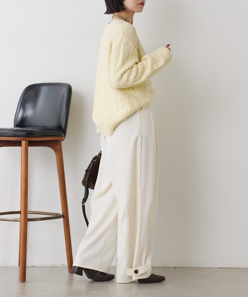 Jena espace merveilleux(ジェナ エスパスメルヴェイユ)の「裾ボタンカーブパンツ(その他パンツ・レディース・イエロー/オフホワイト/グレー・FREE)」の8枚目の写真