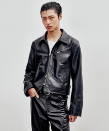 ANDROS（アンドロス）の「Cowhide Jacket (Black)（ライダースジャケット）」