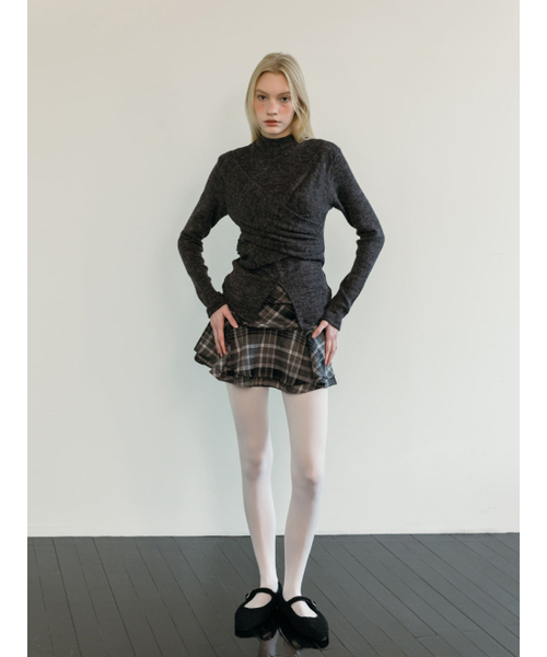 MOIFAIRE(モイフェア)の「CHECK FRILL SKIRT PANTS / BLACK(スカート・レディース・ブラック・SMALL/MEDIUM)」の1枚目の写真
