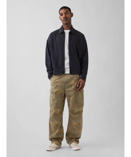 GAP(ギャップ)の「ヴィンテージソフト フレンチテリー オーバーサイズジャケット(その他アウター・メンズ・ブラック/カーキ・S/L/XS/M/XL)」の3枚目の写真