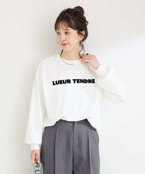 B.C STOCK（ベーセーストック）の「《追加3》手洗い可 / フロッキープリントロゴロンTEE（Tシャツ/カットソー・レディース・ホワイト/ブラック・FREE）」の7枚目の写真