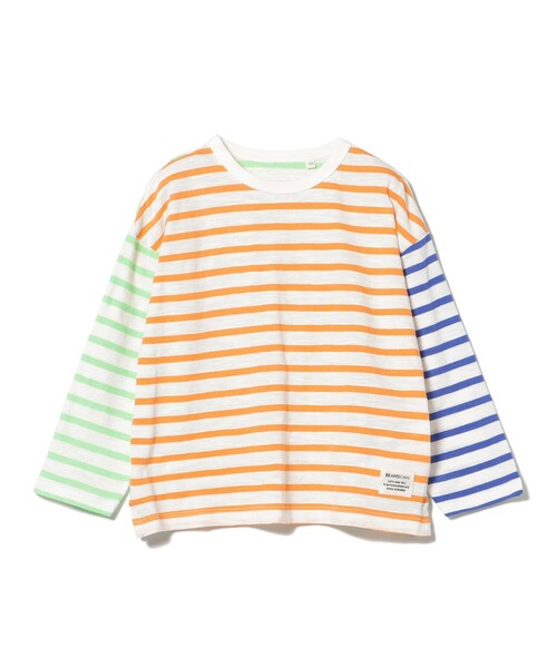 BEAMS mini（ビームスミニ）の「ボーダー ロングスリーブ Tシャツ 2026SS（90～140cm）（Tシャツ/カットソー・キッズ・オレンジ/その他/イエロー系その他2/ブルー・90/100/110/120/130/140）」の19枚目の写真