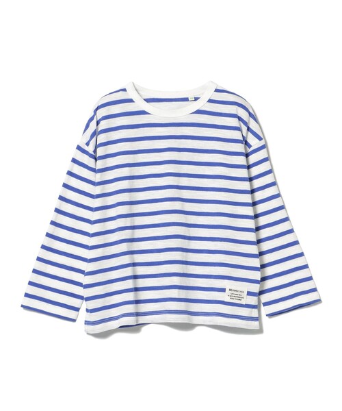 BEAMS mini（ビームスミニ）の「ボーダー ロングスリーブ Tシャツ 2026SS（90～140cm）（Tシャツ/カットソー・キッズ・オレンジ/その他/イエロー系その他2/ブルー・90/100/110/120/130/140）」の8枚目の写真