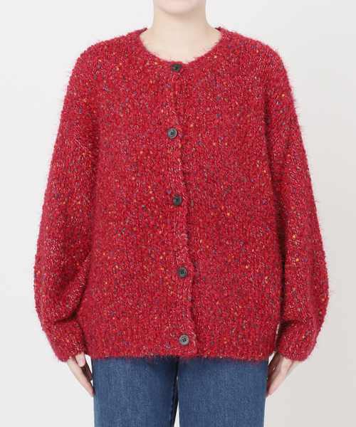 B.C STOCK(ベーセーストック)の「《追加10》手洗い可 / ポコポコヤーンミックス2WAYカーディガン(カーディガン/ボレロ・レディース・チャコールグレー/ホワイト/レッド/ラベンダー・FREE)」の10枚目の写真