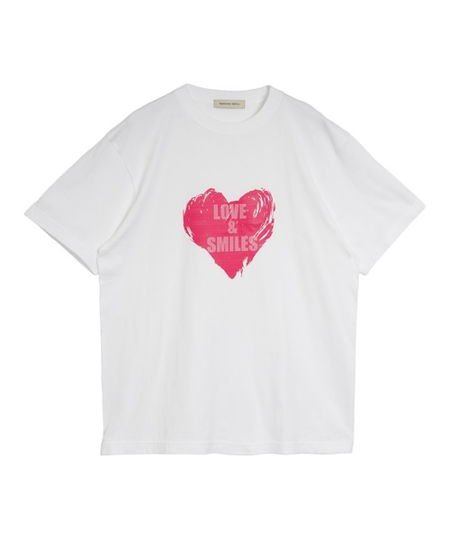 September SEOUL(セプテンバーソウル)の「LOVE & SMILE グラフィックTシャツ(Tシャツ/カットソー・レディース・ホワイト/ブラック・FREE)」の10枚目の写真