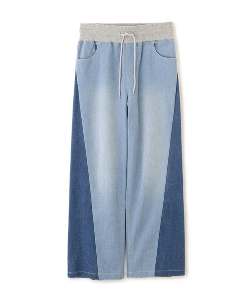 AVIREX（アヴィレックス）の「WAIST RIB COLOR BLOCKED DENIM PANTS（デニムパンツ・レディース・ベージュ/インディゴブルー/ライトインディゴブルー・S/M）」の12枚目の写真