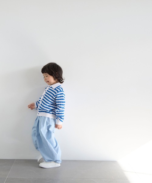 LOWRYS FARM（ローリーズファーム）の「ボーダーニットポロＬＳ　636835（ニット/セーター・キッズ・レッド/ブルー・120cm/110cm/150cm/140cm/130cm）」の10枚目の写真