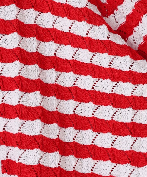 LOWRYS FARM（ローリーズファーム）の「ボーダーニットポロＬＳ　636835（ニット/セーター・キッズ・レッド/ブルー・120cm/110cm/150cm/140cm/130cm）」の19枚目の写真