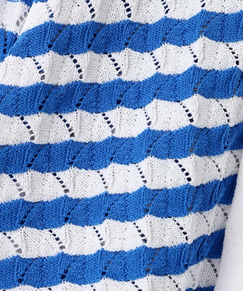 LOWRYS FARM（ローリーズファーム）の「ボーダーニットポロＬＳ　636835（ニット/セーター・キッズ・レッド/ブルー・120cm/110cm/150cm/140cm/130cm）」の21枚目の写真