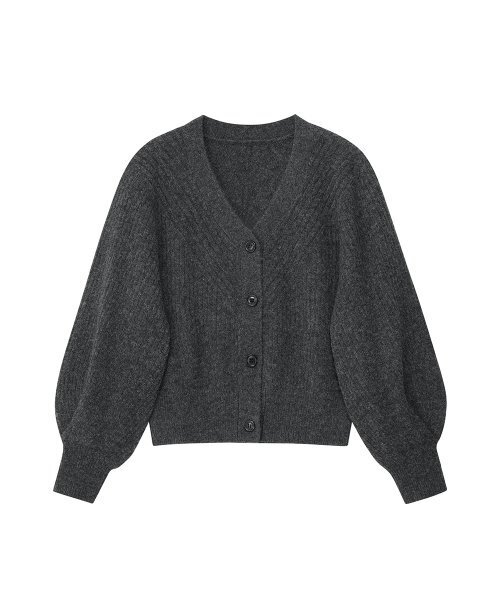 NOIRER FOR WOMAN(ノイアーフォーウーマン)の「キャメルバルーンカーディガン(チャコール)(カーディガン/ボレロ・レディース・その他・FREE)」の2枚目の写真