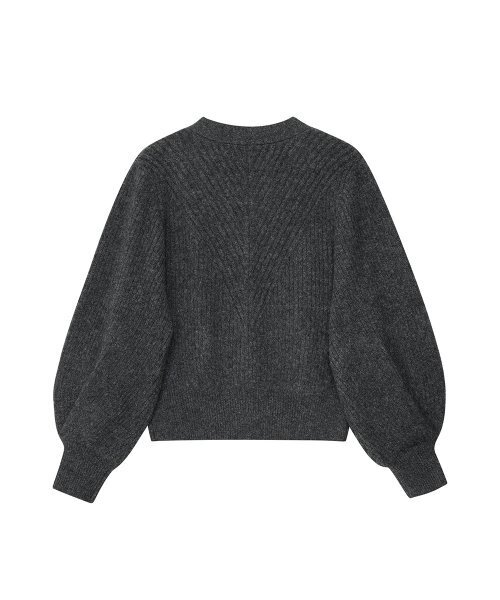 NOIRER FOR WOMAN(ノイアーフォーウーマン)の「キャメルバルーンカーディガン(チャコール)(カーディガン/ボレロ・レディース・その他・FREE)」の3枚目の写真