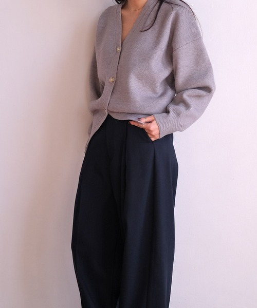 AKTE（アクテ）の「ボリュームニットカーディガン（カーディガン/ボレロ・レディース・ベビーピンク/ライトグレー・FREE）」の3枚目の写真