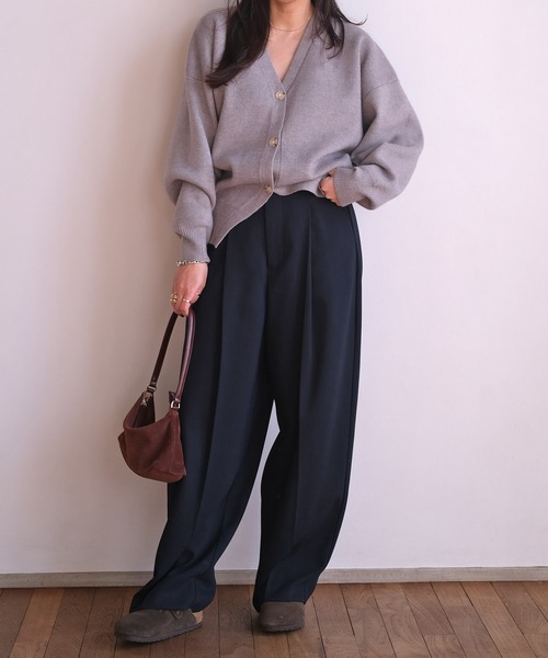 AKTE（アクテ）の「ボリュームニットカーディガン（カーディガン/ボレロ・レディース・ベビーピンク/ライトグレー・FREE）」の4枚目の写真