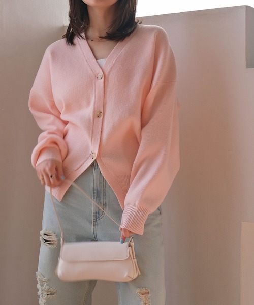 AKTE（アクテ）の「ボリュームニットカーディガン（カーディガン/ボレロ・レディース・ベビーピンク/ライトグレー・FREE）」の13枚目の写真