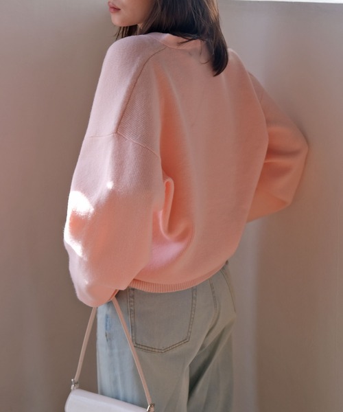 AKTE（アクテ）の「ボリュームニットカーディガン（カーディガン/ボレロ・レディース・ベビーピンク/ライトグレー・FREE）」の15枚目の写真