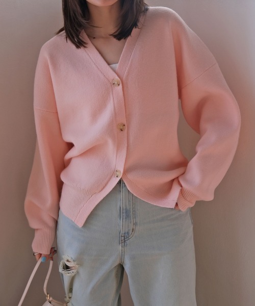 AKTE（アクテ）の「ボリュームニットカーディガン（カーディガン/ボレロ・レディース・ベビーピンク/ライトグレー・FREE）」の18枚目の写真