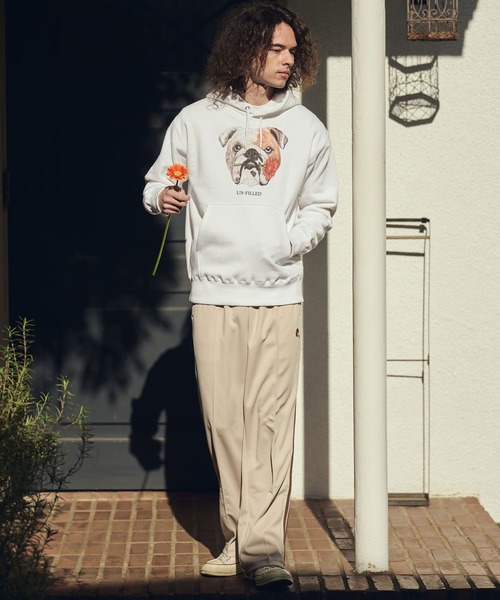 UN-FILLED（アンフィルド）の「mpa4028- REAL GERBERA DOG HOODIE パーカー（ブルドッグ）(SDUF-2603BD)（パーカー・メンズ・グレー/ホワイト・XL/L/M）」の8枚目の写真