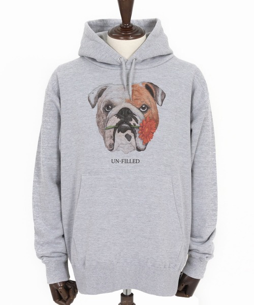 UN-FILLED（アンフィルド）の「mpa4028- REAL GERBERA DOG HOODIE パーカー（ブルドッグ）(SDUF-2603BD)（パーカー・メンズ・グレー/ホワイト・XL/L/M）」の18枚目の写真