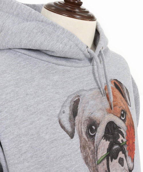 UN-FILLED（アンフィルド）の「mpa4028- REAL GERBERA DOG HOODIE パーカー（ブルドッグ）(SDUF-2603BD)（パーカー・メンズ・グレー/ホワイト・XL/L/M）」の19枚目の写真